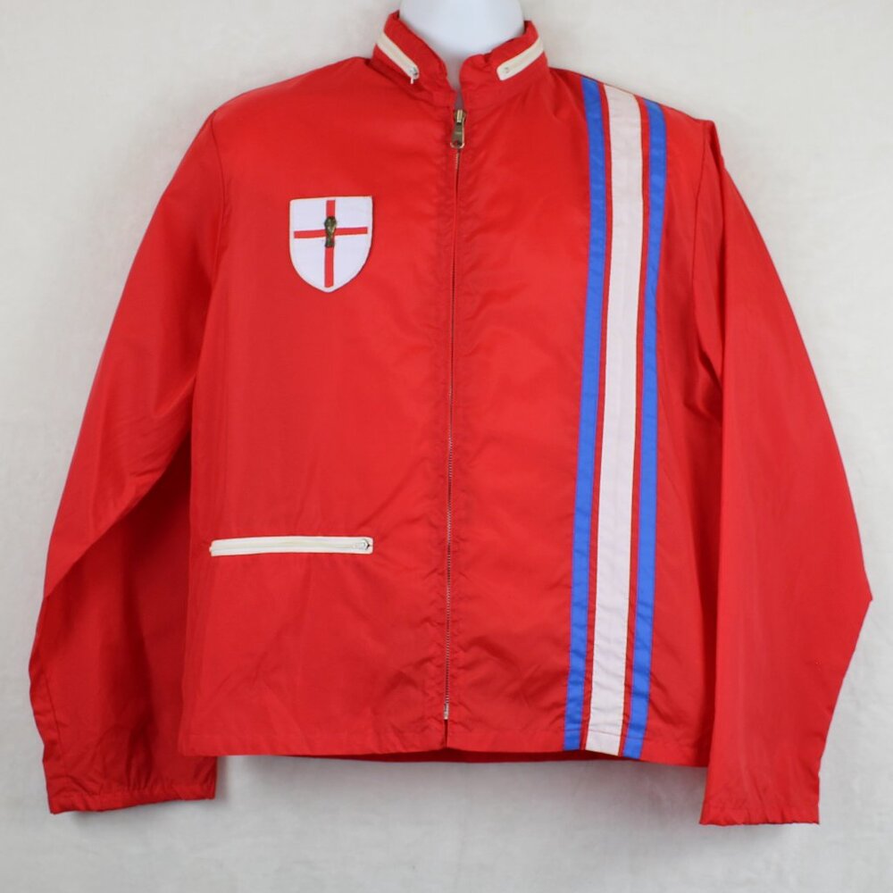Vintage FIFA England UK Flag Soccer Football Windbreaker Zip Shell Jacket (XL)